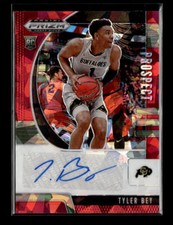 2020 Prizm Draft Collegiate #PA-TB Tyler Bey Prospect Autographs Red Ice
