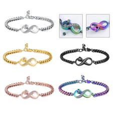 Stainless Steel Love Infinity Urn Locket Funeral Bracelet for Cremation Ashes