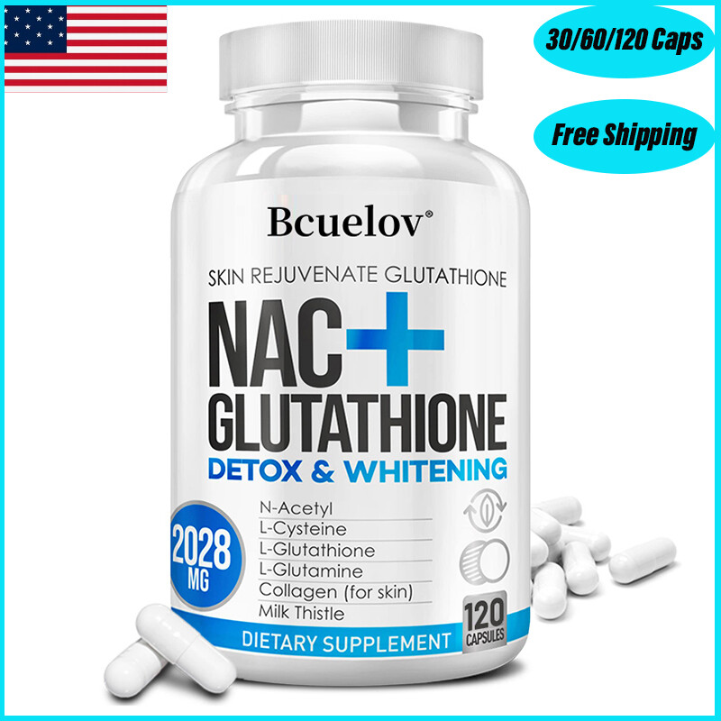 NAC Glutathione w Vitamin C Skin Whitening Bleaching Anti-Agin&Dark Spot  Remover