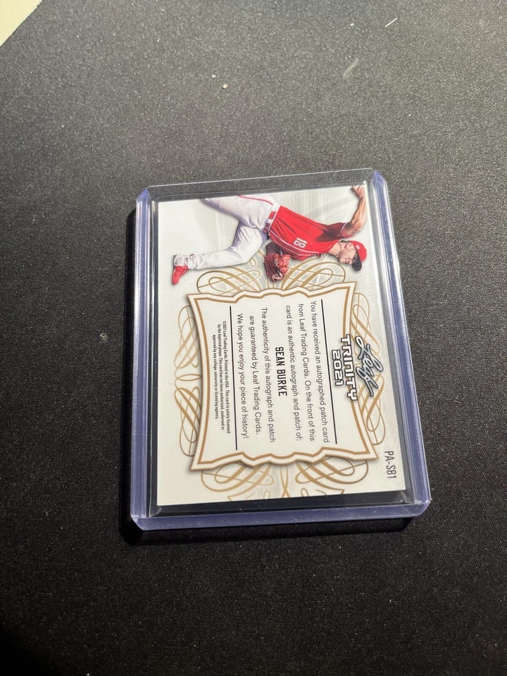 2021 Leaf Trinity Baseball Sean Burke Patch Auto Bronze XRC - Image 2 of 2