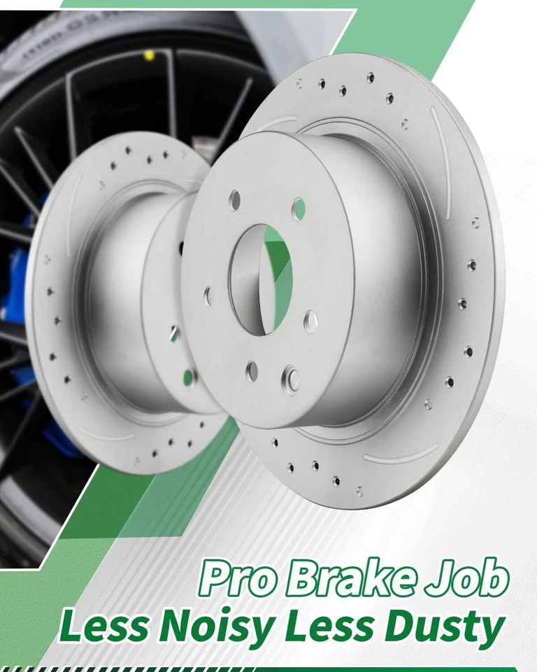 Rear Brake Rotors Ceramic Pad Kit for 2012-2015 2016 2017 Hyundai Accent Kia Rio Foto 4 de 4