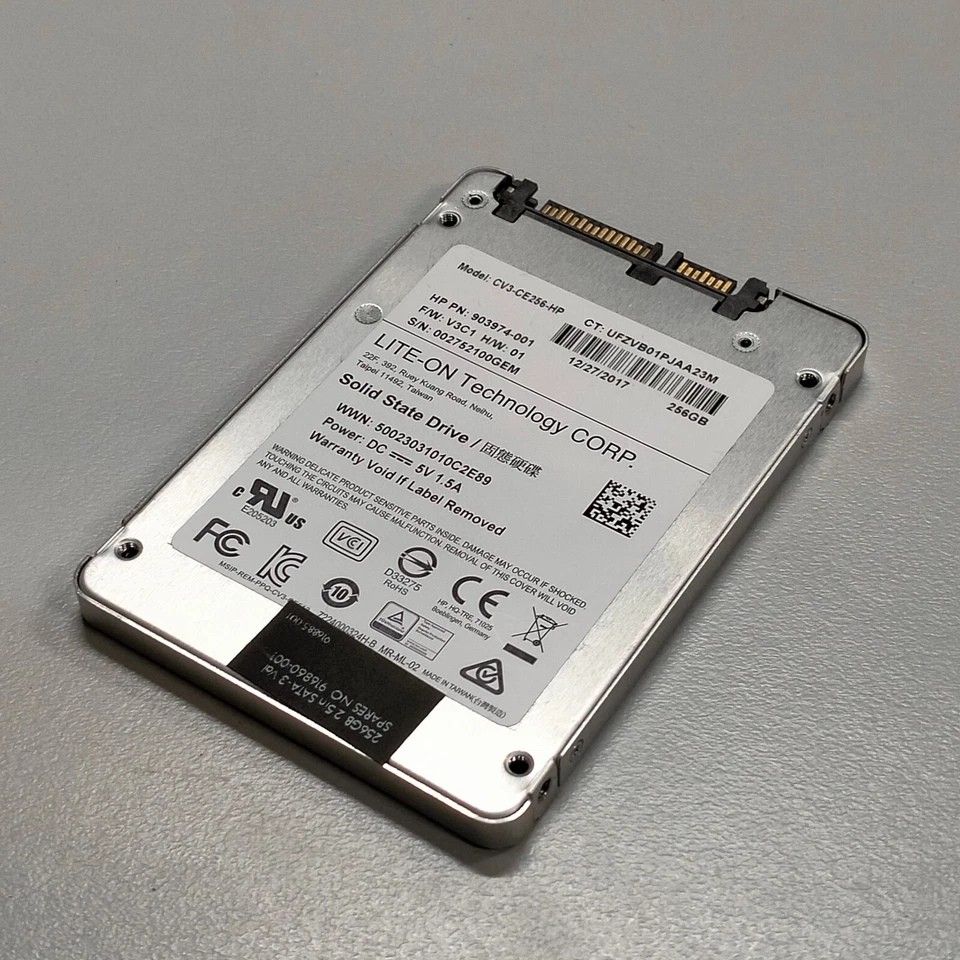 Lite-On 256GB 2.5" MLC SATA 6Gbps SSD CV3-CE256-HP 903974-001 916890-001 - Image 3 of 4