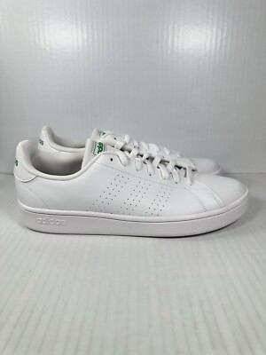 Size 10 Men s Adidas Advantage Base Sneaker Shoes White Green GW2063 NEW