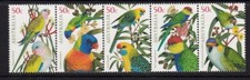 Australian Decimals 2005 - Loros - MNH tira de 5