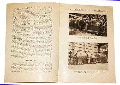 MAY 1914 WESTINGHOUSE TURBO-ALTERNATORS 40 Pgs w/COVERS Monograph-ELECTRIC GENER - Picture 14 of 16