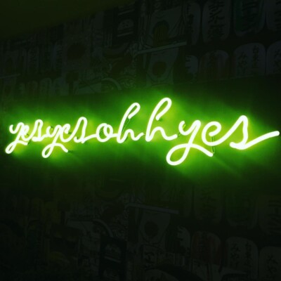 Yes Yes Oh Yes Neon Sign Lamp Light 24''x5'' Green Acrylic Decor With Dimmer VH