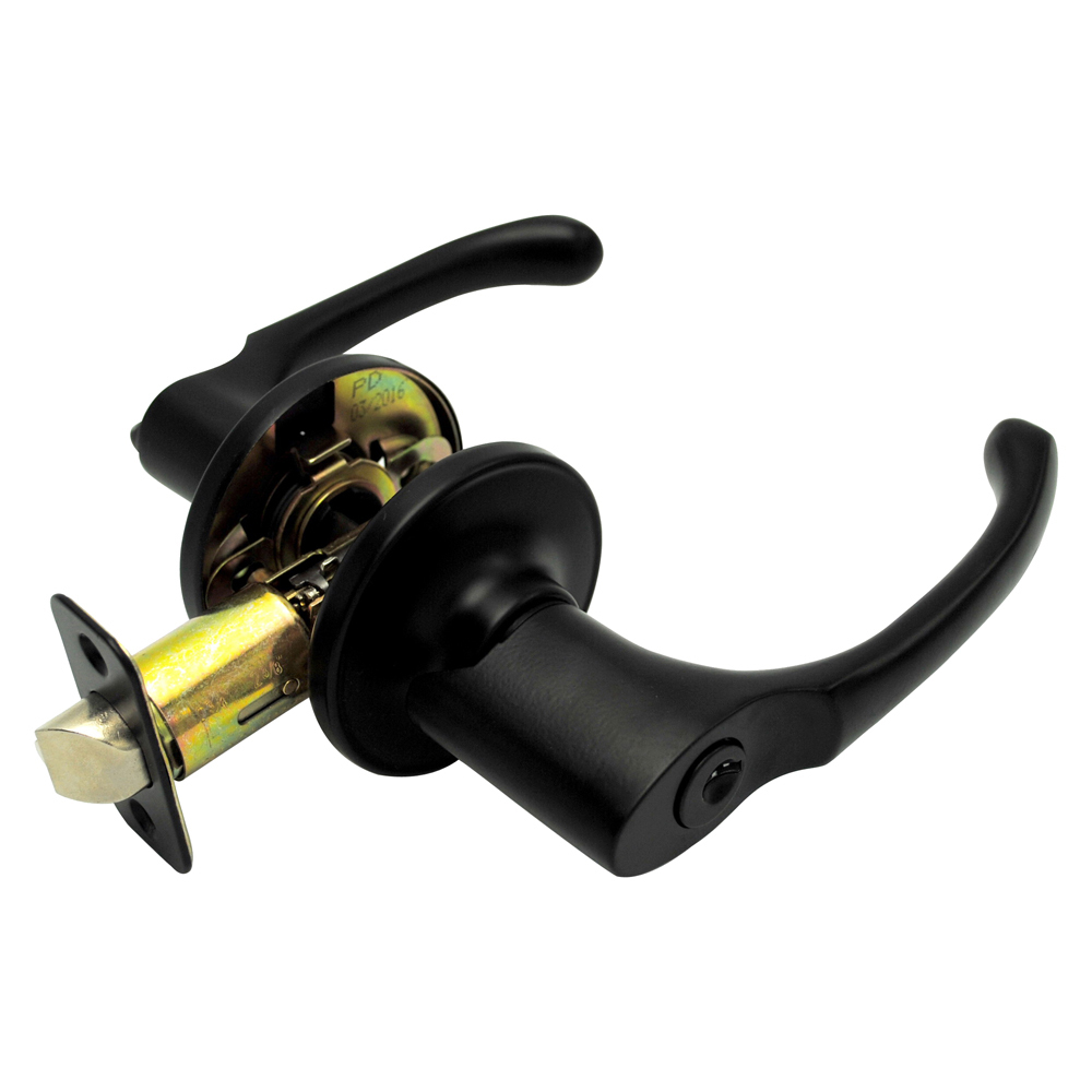 Designers Impressions Arlington Design Black Entry Door Lever Knob Lock