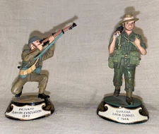 Rare Charles Stadden Pewter Figurines Painted Private Dunkirk&Gurkha Bren Gunner
