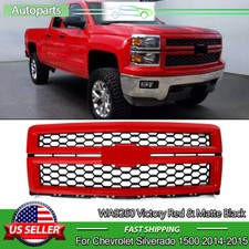 Wa9260 Victory Red Front Bumper Grille For 14-15 Chevy Silverado 1500 Ltz Style