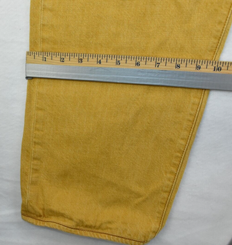 Levi's 501 Men's Jeans Size 42 X 27 Button Fly Denim Mustard Yellow -Flaws- - Picture 19 of 20