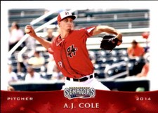 2014 Harrisburg Senators Grandstand #5 A.J. Cole Winter Springs Florida FL Card