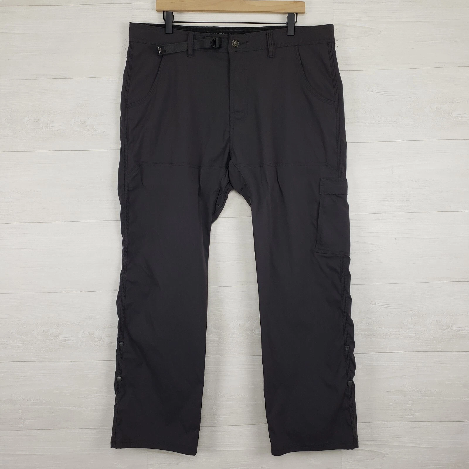 Prana Men’s Size 38 Hiking Cargo Pants Outdoor Nylon Blend Gray