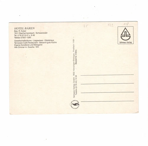 AK Ansichtskarte Oberharmersbach / Schwarzwald / Hotel Bären - Bild 2 von 2