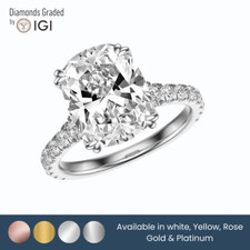 IGI 2.51 CT F-VS2 Cushion Cut Lab Grown Diamond Engagement Ring Platinum 900