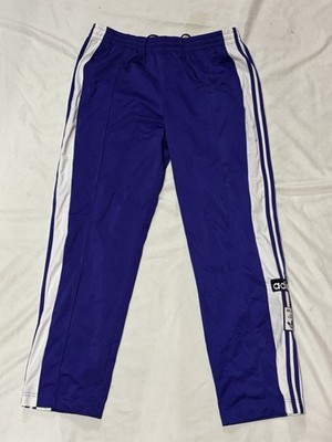 Adidas Adibreak Purple Track Pants Women s SZ.XL  Snap Tearaway 3 Stripe Y2K