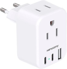 European Travel Plug Adapter USB C, HANYCONY International Adapter, US...