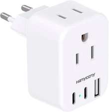 European Travel Plug Adapter USB C, HANYCONY International Adapter, US... 