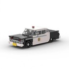 Vintage Police Cruiser MOC Building Blocks Set Black White Patrol Car Model