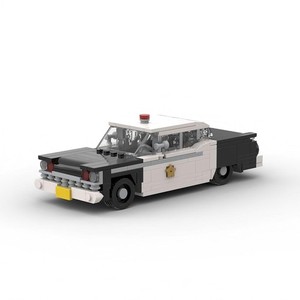 Vieux croiseur de police MOC Blocs de construction Set modèle de voiture de patrouille blanche noire