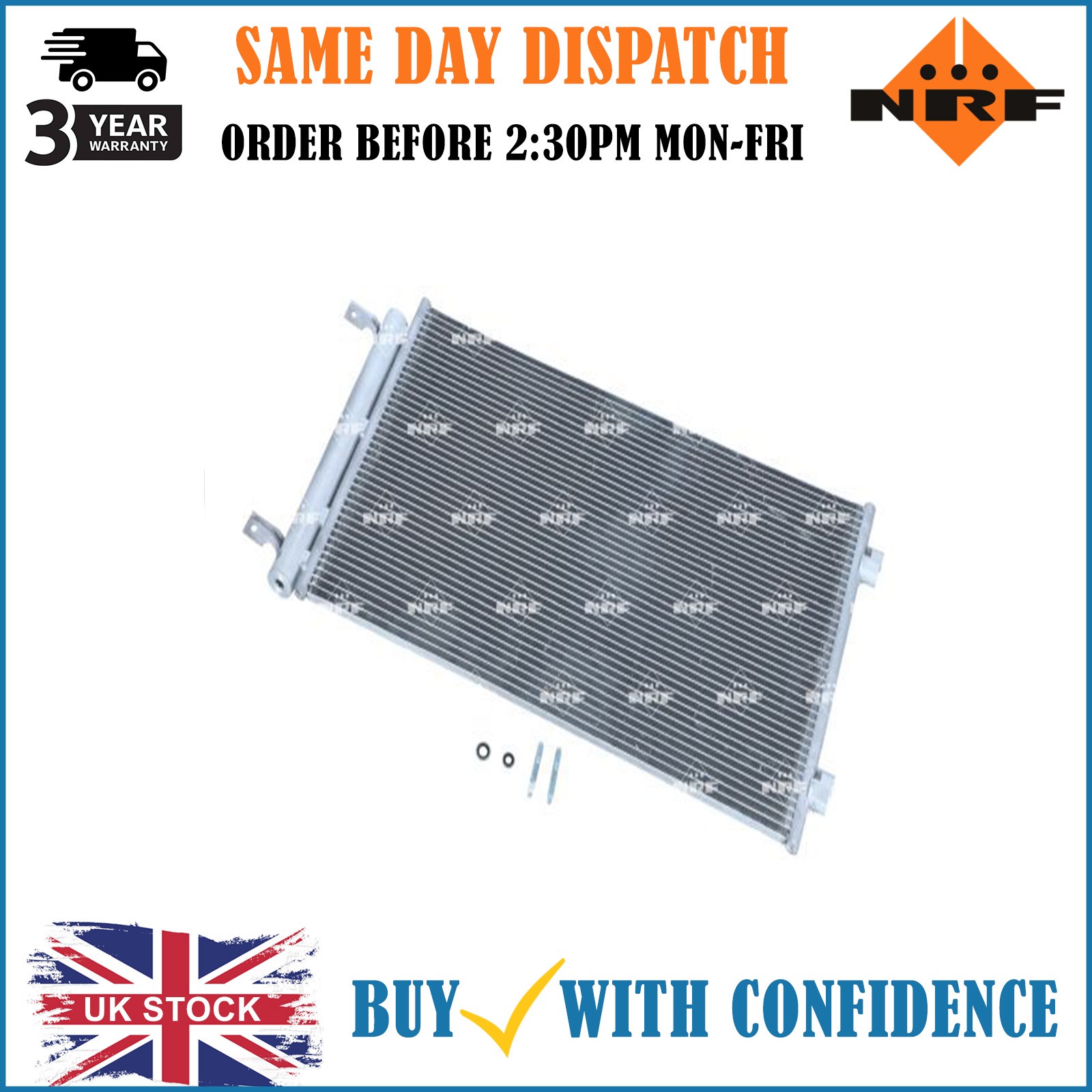 For Vauxhall Astra 2015-2025 1.4 NRF Air Conditioning Condenser 350339