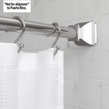 No Rust 43" - 72" Adjustable Tension Deco Shower Curtain Rod, Brushed Nickel