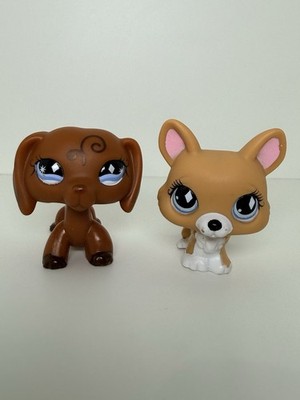 Littlest Pet Shop LPS Fanciest Pet Pair Corgi #639 Dachshund #640