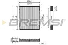 Bremsi FC1527 filter, cabin air for Hyundai