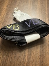 Vera Bradley Black Fabric Lanyard Keychain Key Ring w/ Carabiner Clip Purple