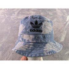 Adidas Originals Tie Dye Bucket Hat Blue White Trefoil Logo OSFA Cotton Hat