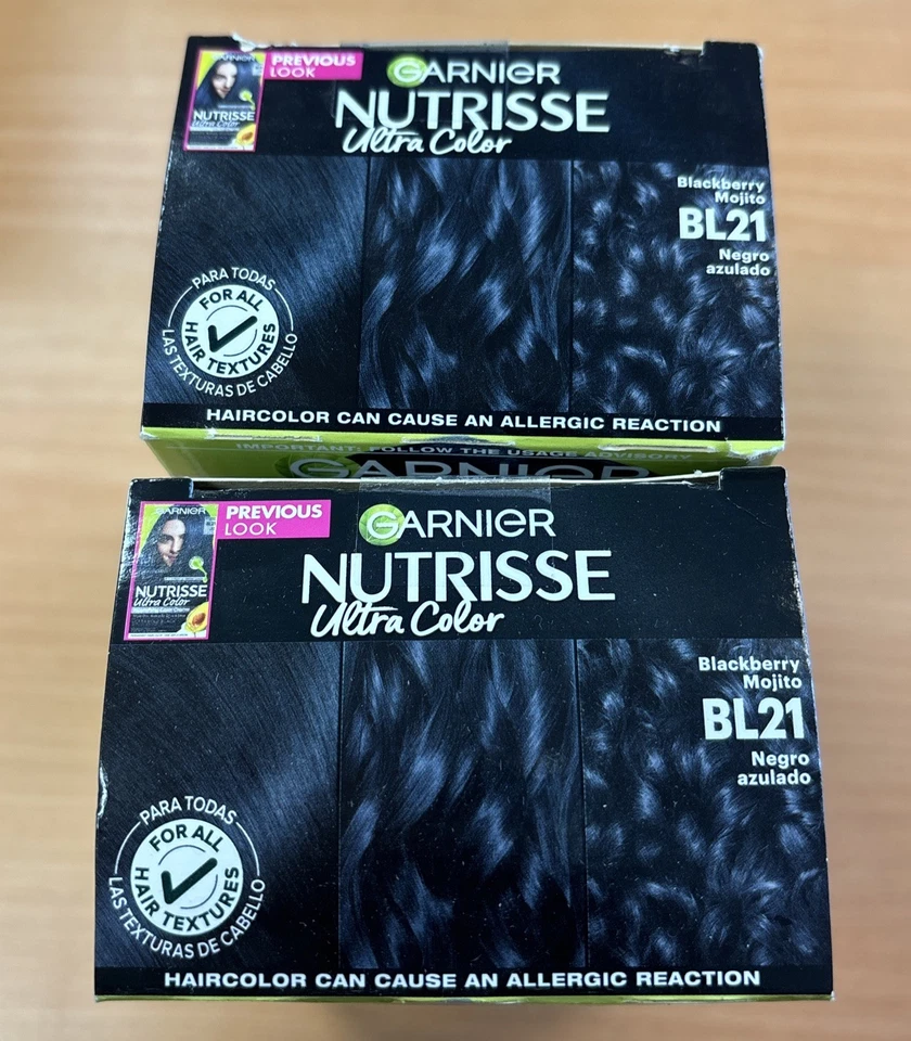 Paquete de 2 ~ Garnier Nutrisse Ultra Color Nutritivo Color Crema BL21 Azul/Negro Foto 3 de 4