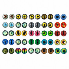 50pc 20mm Mixed Glass Eye Cabochons Dragon Doll Craft Flatbacks