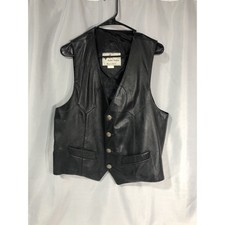 Vintage Continental Leather Fashions Leather Vest Size 44 Buffalo Nickel Buttons