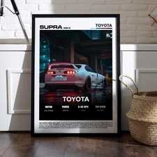 Toyota Supra MK4 Poster JDM Icon 2JZ Turbo Supercar Wall Art Print Decor