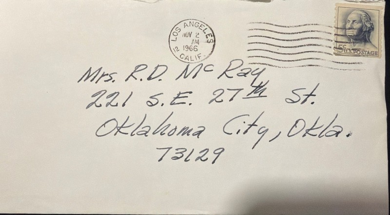 USA Mail Cover With Letter 1966