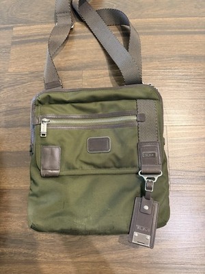 Tumi green Nylon and Leather Alpha Bravo Braton Crossbody Bag