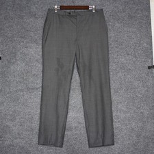 Brooks Brothers Men Gray Wool Dress Pants Classic Fit Flat Front Size W34