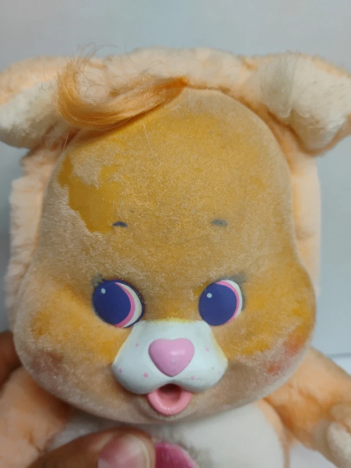 Vintage Care Bear Cousin Cub Lil' Proud Heart Cat Plush Kenner 1986 Rare Flaw - Image 3 of 4