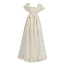 Regency Dress Women Regency Costume Empire Waist Tea Party X-Large Ivory