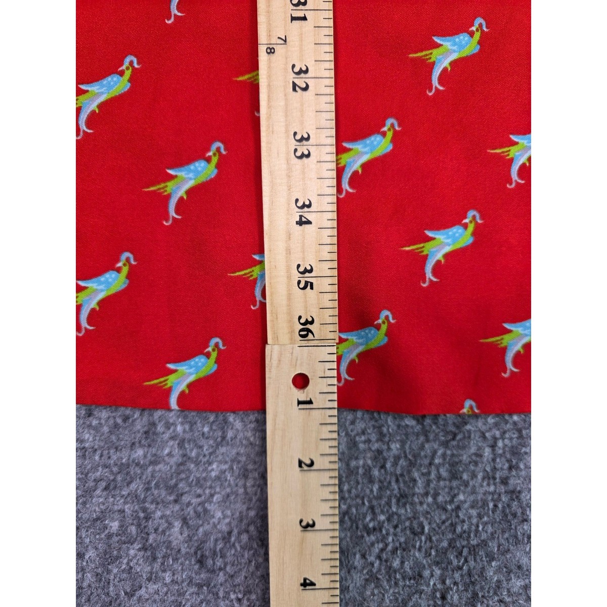 VTG 70s Nordstrom Boutique Red Bird print Dress Mandarin Collar Frog Closure M View 4