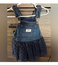 Girl Oshkosh Overall Dress Size 18 Mos Blue Denim