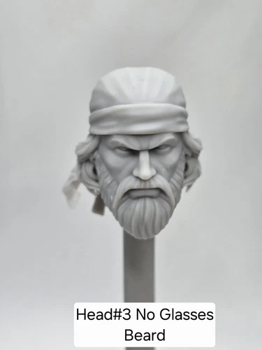 3d Printed BEARDED BIKER GANG HEAD#1  1:12 6" GI Joe Classified Marvel Legends