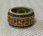 AUTHENTIC SIGNED HEIDI DAUS MULTI COLOR CRYSTAL THICK BAND RING Size 7 — photo 5