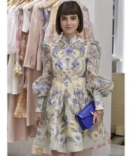 NWOT $1,950 Zimmermann Rhythm Poppy Crystal Floral Silk Linen Mini Dress AU3 L