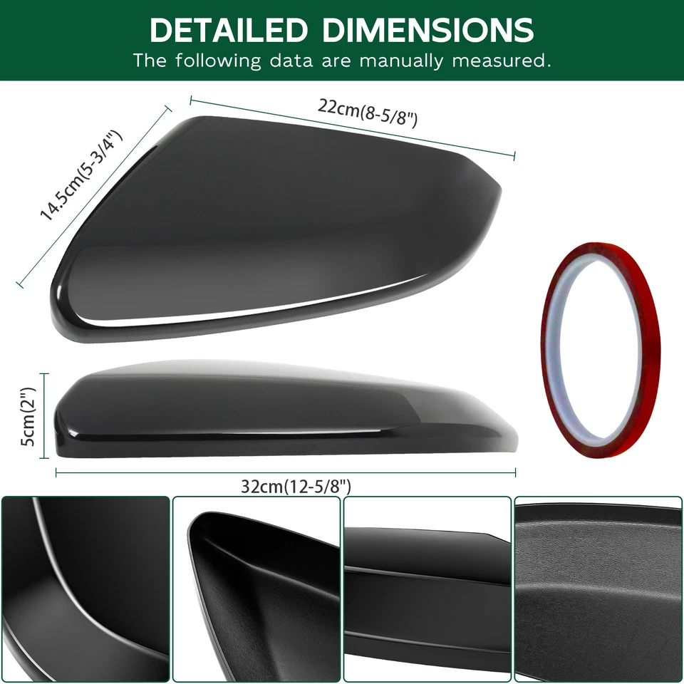 Cubierta de tapa de espejos laterales negro brillante para Honda Civic 10ª generación 2016-2019 2020 2021 Foto 3 de 4