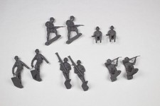 Louis Marx Toy Army Men Lot of x10 Gray 2" Vintage
