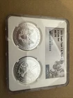2021 TYPE 1 & TYPE 2 AMERICAN SILVER EAGLE 2 COIN SET GRADED NGC MS70