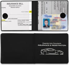 2PCS Car Registration and Insurance Card Holder 10.6" 4.8" Auto Glove Box Organi