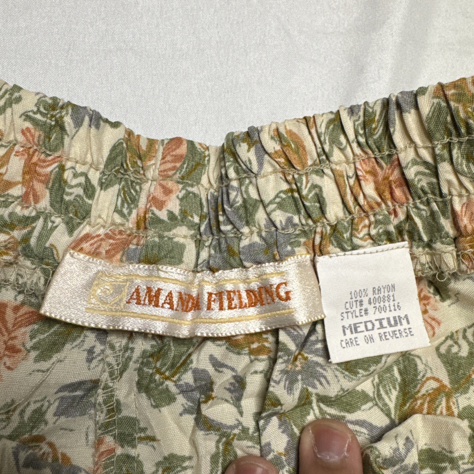 Amanda Fielding Women Medium Floral Wide Leg Rayon Pants Elastic Waist 700116 image 7