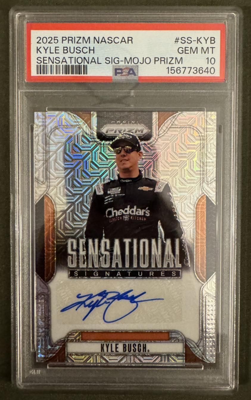 Kyle Busch 2025 Panini Prizm Sensational Signatures Mojo Auto /25 PSA 10 Pop 1