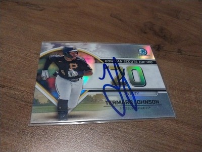 Termarr Johson Autograph Top 100 Bowman Card Pittsburgh Pirates Signed Auto